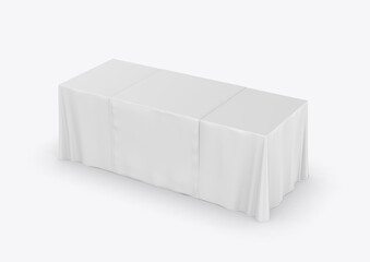 Wall Mural - trade show exhibition advertising runner table adjustable cloth banner or table cover. 3d render ill