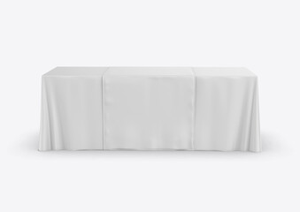 Wall Mural - trade show exhibition advertising runner table adjustable cloth banner or table cover. 3d render ill
