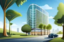 Eco City, Eco City Panorama, Green Buildings, Green City Concept