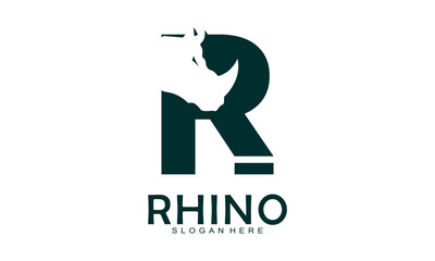 Wall Mural - Letter R for rhino vector logo