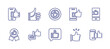 © Huticon - Like line icon set. Editable stroke. Vector illustration. Containing thumbs up, rating, like.