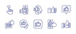 © Huticon - Like line icon set. Editable stroke. Vector illustration. Containing like, rating, social media, chat, thumb up.