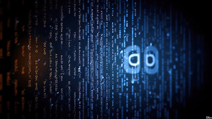 Ai generated illustration digital binare code background