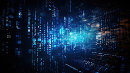 Ai generated illustration digital binare code background