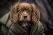 © Fotograf - dog in coat. Generated by AI.