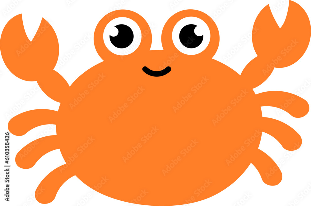 Cute cartoon crab under the sea animals
