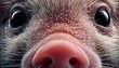 Selfie mit extrem detaillierter Nahaufnahme eines kleinen Schweins im Gesicht - Generative AI