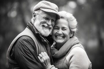 Wall Mural - Happy old couple, generative AI