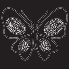  Eight inch wide sized butterfly layout for rhinestone or stud designs	