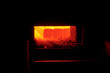 The iron billet is heated in a high-temperature furnace to prepare the product.