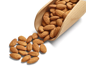 Wall Mural - almond nut food healthy organic natural ingredient snack isolated seed brown fruit closeup, nutrition group