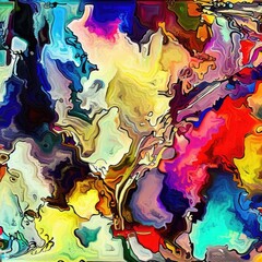 Aufkleber - Splashing colors abstract watercolor painting art background.