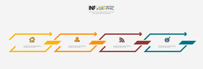 Flat timeline infographic design template vector. 