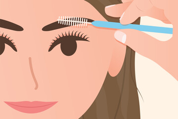 eyebrow lamination procedure; aesthetic medicine clinic, beauty salon concept- vector illustration