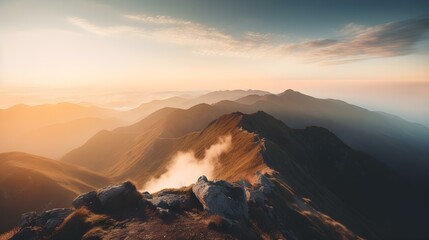  Sunset View from the Top of a Mountain