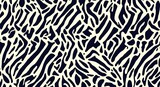 Fototapeta Konie - Estampado de patrón de cebra con pelaje a rayas negras y blancas