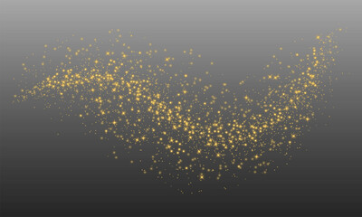 glittering vector dust on a transparent background. golden sparkling lights. christmas holiday glow 