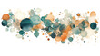 confluence of teal and rust abstract watercolor swashes isolated on a transparent background