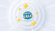 © blankstock - Mega sale bubble. Neumorphic offer 3d banner, coupon. Discount banner shape. Coupon sticker icon. Mega sale promo event background. Sunburst banner, flyer or poster. Vector
