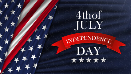 Independence day USA background with national flag of United States. 4th of July. National holiday of the USA.