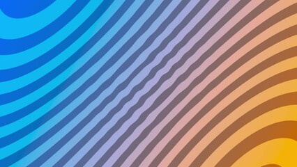 Wall Mural - animated abstract colorful background with stripes, blue to orange gradient colors, loopable