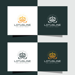  Lotus Flower Beauty Spa abstract logo, made with lines