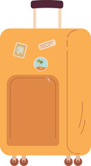 Traveling suitcase, cabin luggage vector illustration. Baggage icon