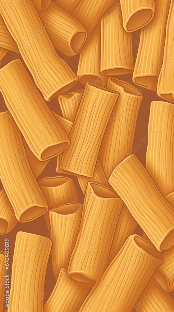 Delicious Rigatoni Pasta Cartoon Vertical Background Illustration ...