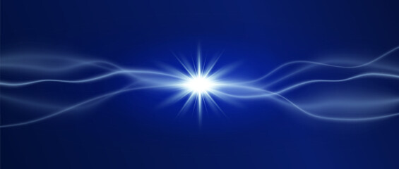 Wall Mural - blue ray light background