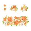 オレンジ色のウエディングブーケセット（ブーケ、ブートニア、テーブル装花、メインテーブル装花）