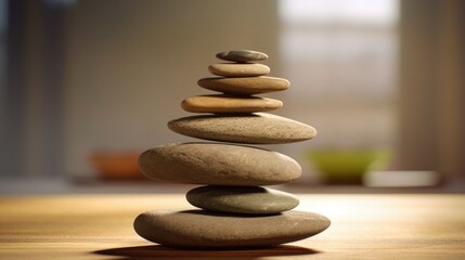 Wall Mural - stack of pebbles