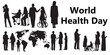 © Illustration-store - A set of World Health Day silhouette vector illustration
