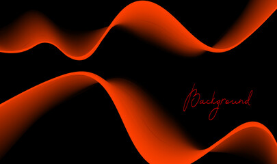 Wall Mural - Isolated minimal orange smooth wave patterns with gradient
