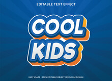 Cool Kids Editable Text Effect Template With Abstract Background And 3d Style Use For Business Brand And Logo
