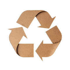 cardboard recycling symbol isolated on transparent background. generative ai