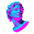 Statue of a woman's head in modern and bright colors. Generative AI