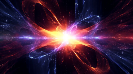 Wall Mural - explosion of light and cosmic energy abstract background - generative ai
