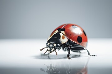 Wall Mural - Ladybug on a white background. Generative AI.