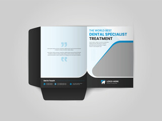 Wall Mural - Dental care Medical Presentation folder, Cover design for product presentation, creative layout of booklet cover, catalog, flyer, trendy design for printed products.