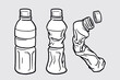 Plastic bottle illustration set vector