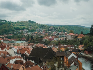 Panoramic view of Cesky Krumlov, Czech Republic