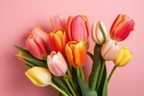 Fototapeta Tulipany - Colorful tulips. Generate Ai