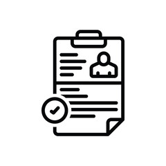 Wall Mural - black line icon for enrollment