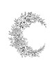 © Manisha - Crescent Shape floral Design elements in black and white