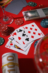 Concept of gambling, Poker gambling game, accessories for poker