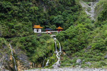 Wall Mural - Changchun temple in Taroko National Park in Hualien of Taiwan