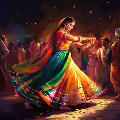 Dandiya night celebration on navratri.