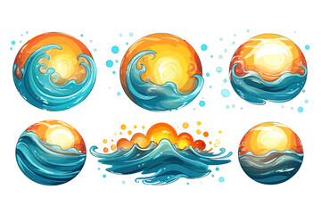 Sticker - Sun set collection graphic clipart design. Generative AI