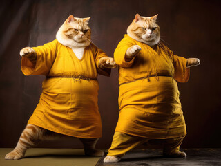 Two kung fu cats