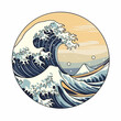 the great wave off kanagawa sticker design - vector art